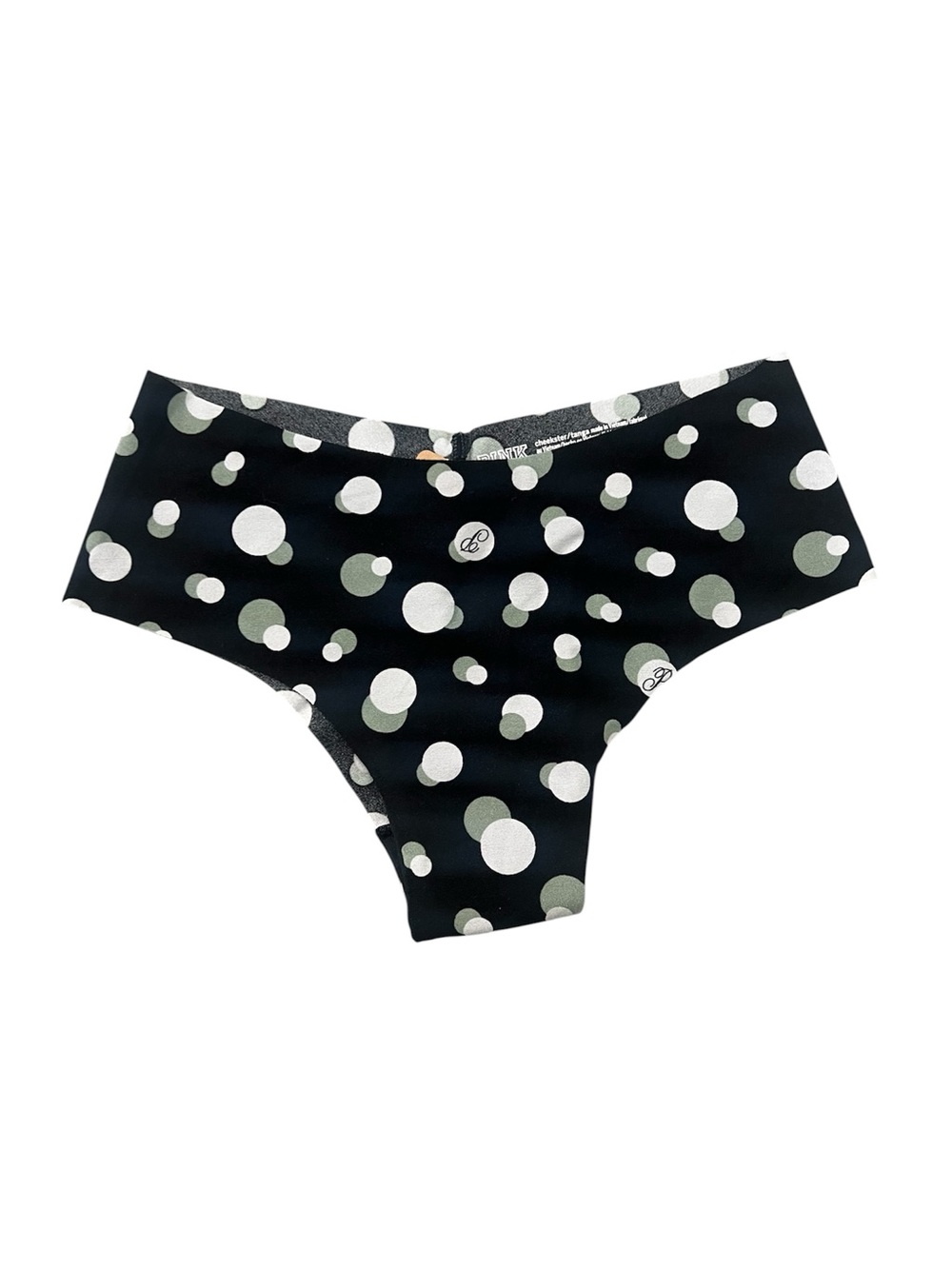 NWT PINK Victoria's Secret No-Show Cheekster Panty in Black/White/Gray